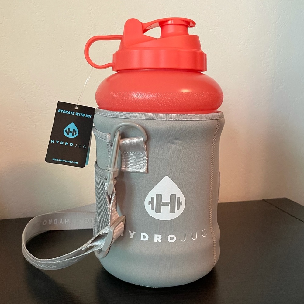 HydroJug - Hot Coral Jug and Grey Sleeve